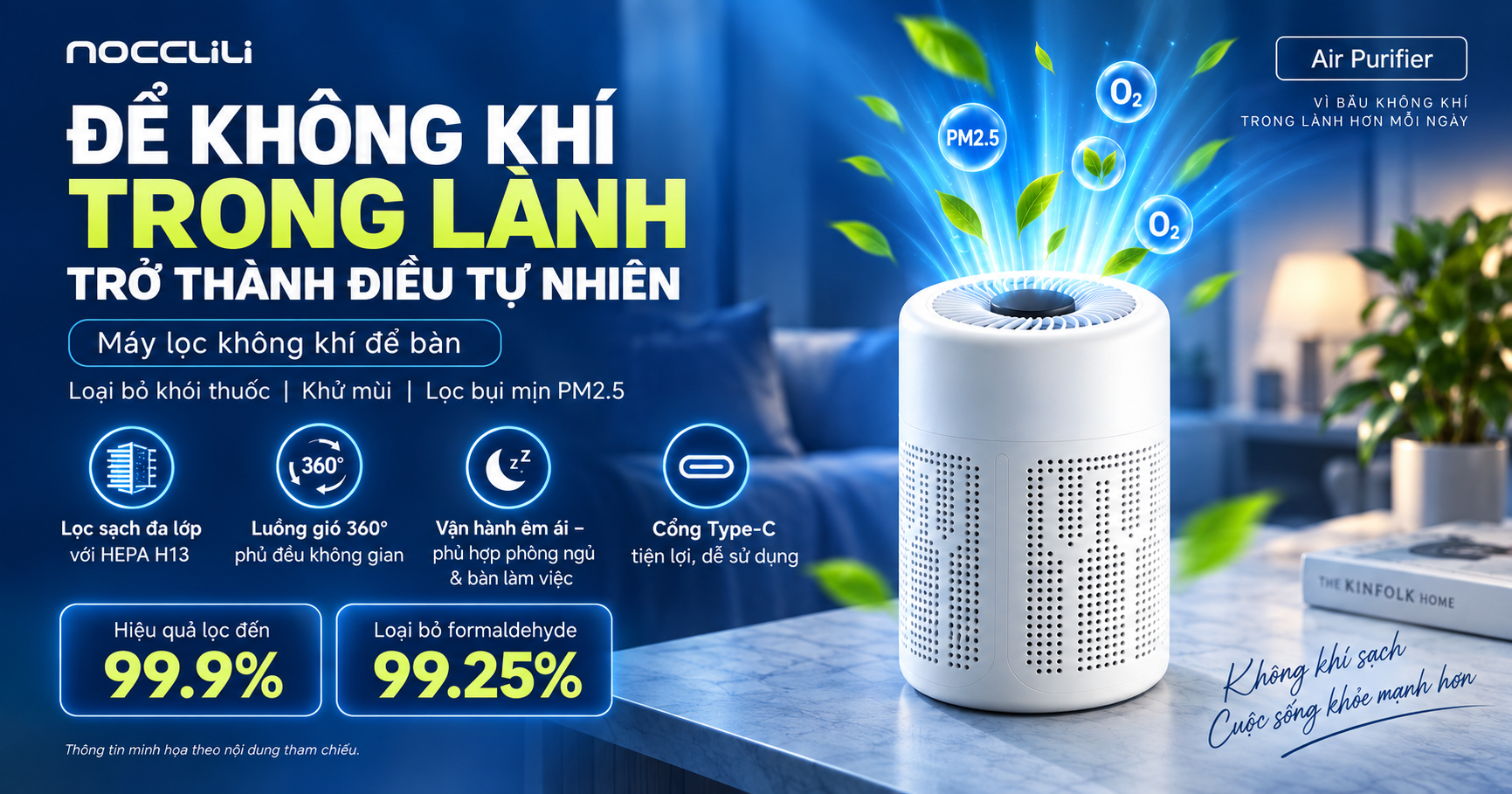 Máy lọc không khí mini để bàn